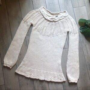 NWT! Old navy holiday 2007 cotton wool knit sweater in cream. Size M